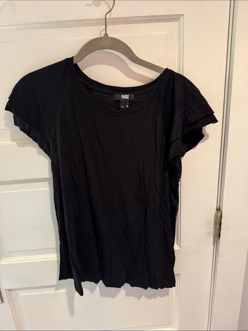 PAIGE Black Short Sleeve Crew Tee